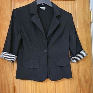 San Julian Women's Black 3/4 Sleeve Blazer Jacket, Size S/M